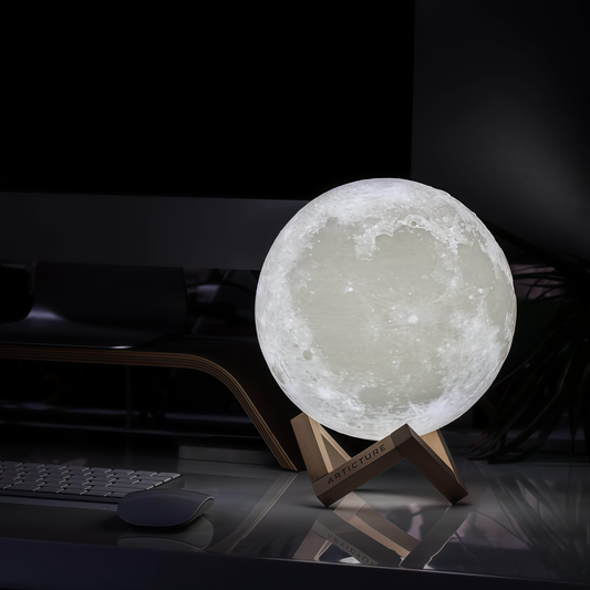 Lámpara de Luna 3D con Paisaje Lunar Detallado