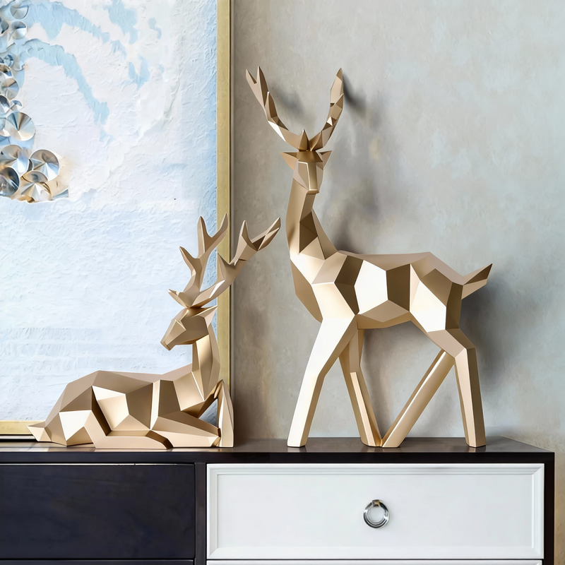 Escultura Geométrica de Ciervo